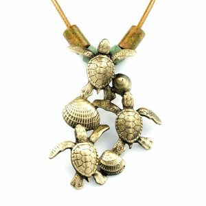 "Ocean in Motion" Sea Turtle Hatchlings Necklace