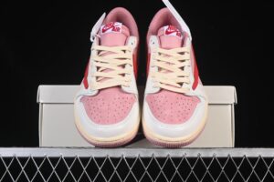 travis scott air jordan 1 low og muslin shy pink sail university red 3