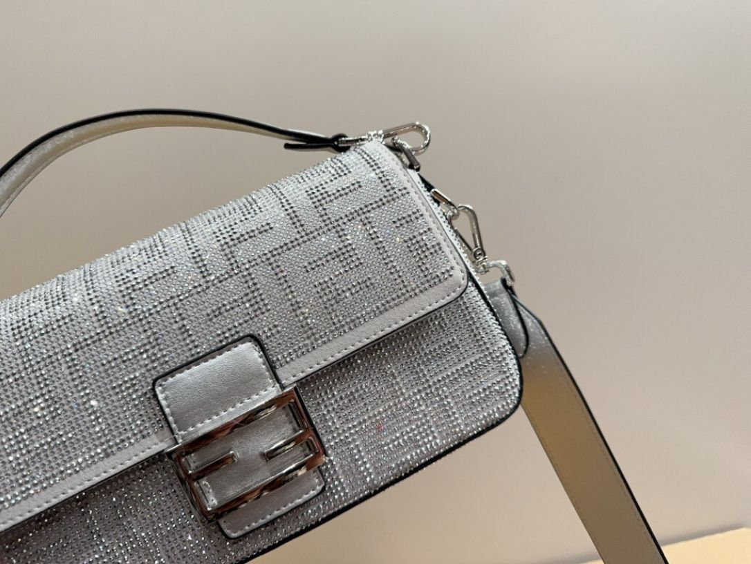 fendi baguette silver crystal trim 25cm 11h2w.jpg