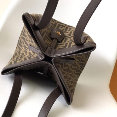 fendi origami medium ff jacquard fabric bag brown 27cm 8bh414afpmf1gl7 hqchi.jpg