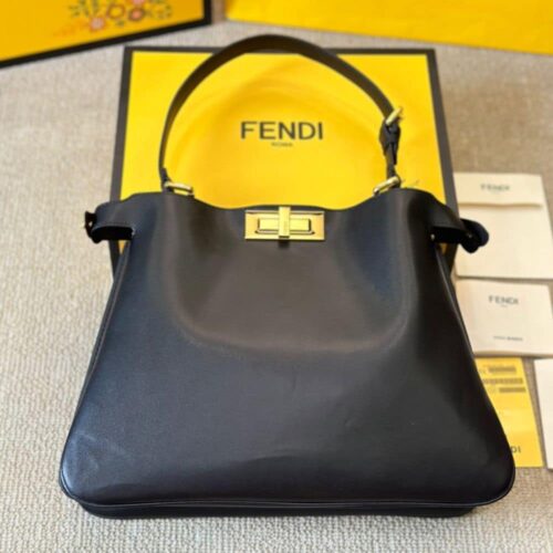 fendi peekaboo soft medium leather bag black 33cm 3aksz.jpg