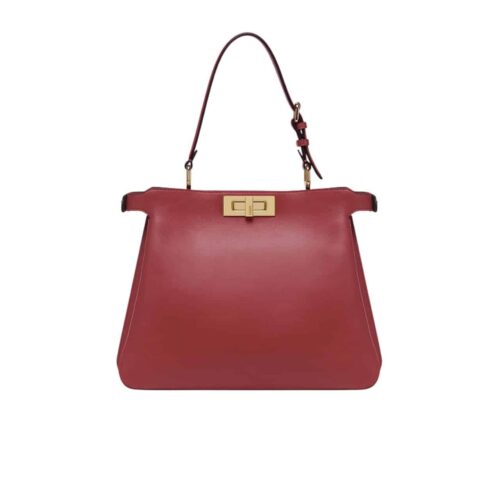 fendi peekaboo soft medium leather bag red 33cm 0t04v.jpg