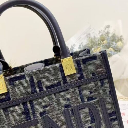 fendi sunshine small ff chenille shopper dark blue 26cm 8bh394asu0f1pqk wfdxn.jpg