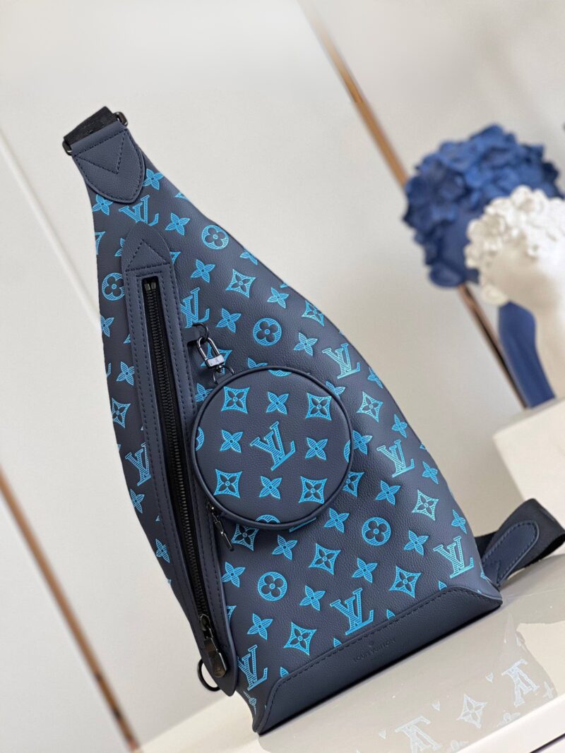 Duo Sling Bag M46562 Monogram Shadow Blue Shoulder Bag