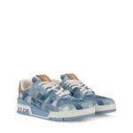 Trainer Sneaker Blue Damoflage grained calf leather 1
