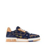 Trainer Sneaker Blue Monogram embroidered 1 Trainer Sneaker Blue Monogram embroidered 1