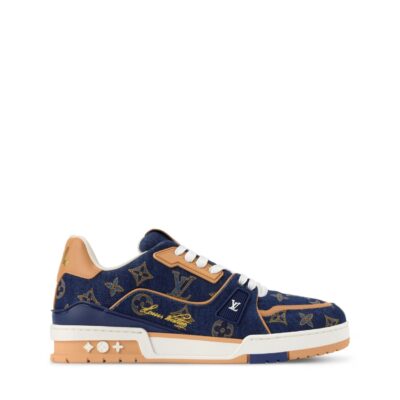 Trainer Sneaker Blue Monogram embroidered 1