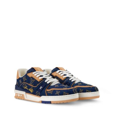 Trainer Sneaker Blue Monogram embroidered