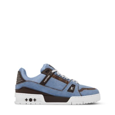 Trainer Sneaker Blue Suede calf leather (2)