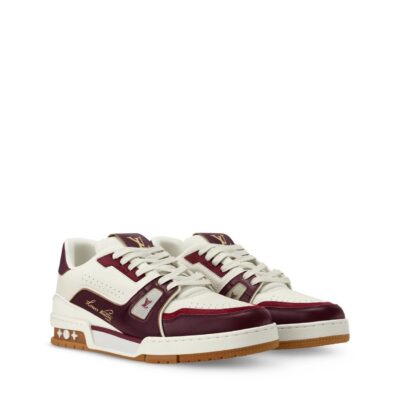 Trainer Sneaker Bordeaux Red Grained calf leather