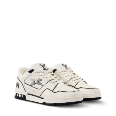 Trainer Sneaker White Black Monogram Flower 2