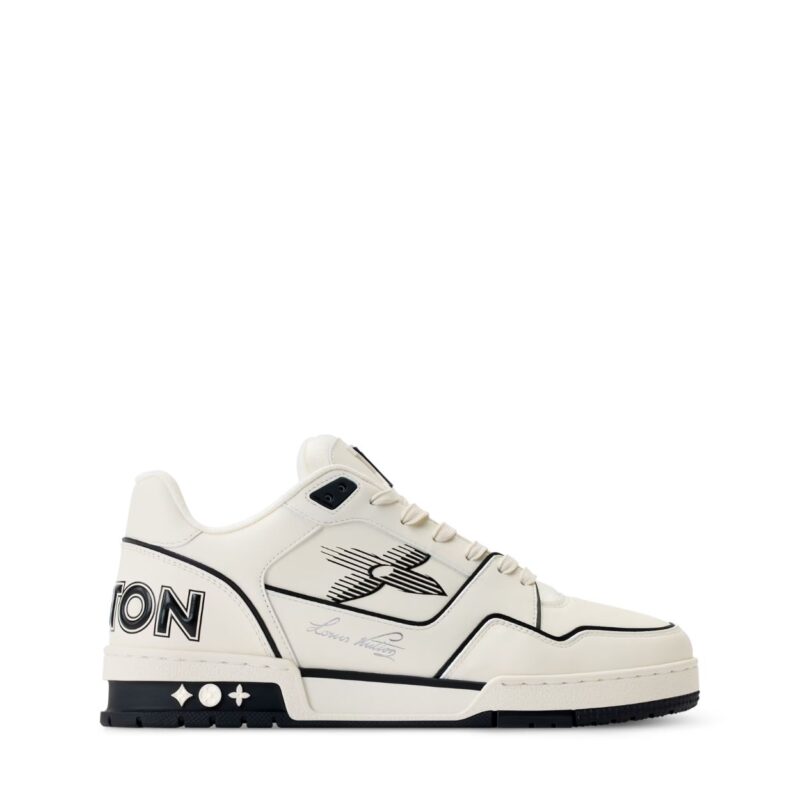Trainer Sneaker White Black Monogram Flower