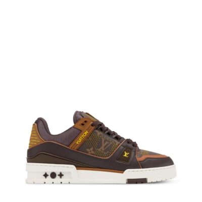 Trainer Sneaker Yellow Perforated grained calf leather 2