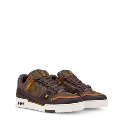 Trainer Sneaker Yellow Perforated grained calf leather