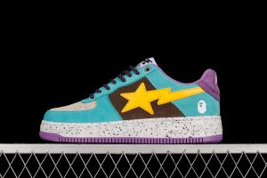 A Bathing Ape Bape Sta Teal Brown Yellow Suede 1