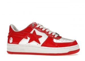 Bape Sta Patent Leather White Red