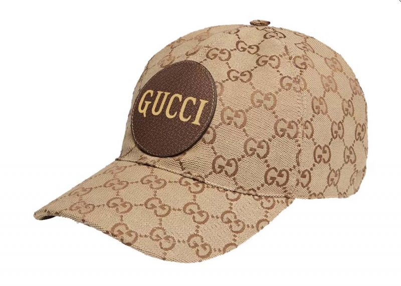 GG Canvas Baseball Hat Beige Brown