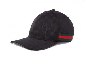 GG Canvas Baseball Hat with Web Black