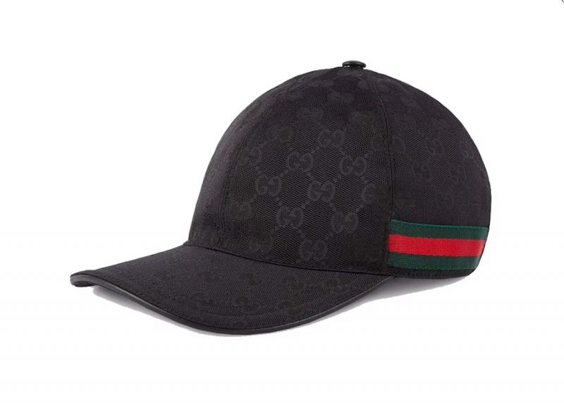 GG Canvas Baseball Hat with Web Black