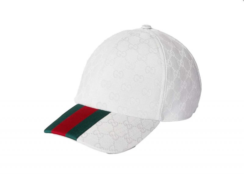 GG Canvas Baseball Hat with Web White