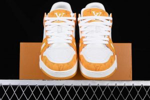 Louis Vuitton Trainer Monogram Denim White Yellow 5