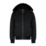 SHEARLING TRIM BOMBER JACKET black