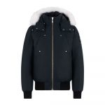 SHEARLING TRIM BOMBER JACKET navy