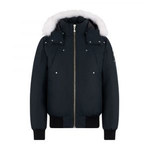 SHEARLING TRIM BOMBER JACKET navy