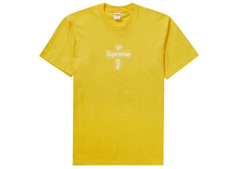Supreme Cross Box Logo Tee Yellow