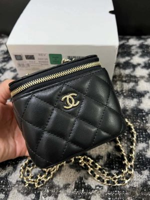 chanel ap1447 small vanity with chain calfskin black 002 luxibags.ru .jpg