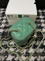 chanel ap1447 small vanity with chain calfskin green 002 luxibags.ru .jpg