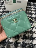 chanel ap1447 small vanity with chain calfskin green 009 luxibags.ru .jpg