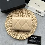 chanel ap1790 19 flap card holder shiny lambskin gold tone ruthenium finish metal beige 002 luxibags.ru .jpg