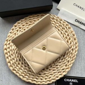 chanel ap1790 19 flap card holder shiny lambskin gold tone ruthenium finish metal beige 007 luxibags.ru .jpg