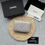 chanel ap1790 19 flap card holder shiny lambskin gold tone ruthenium finish metal gray 002 luxibags.ru .jpg