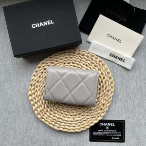 chanel ap1790 19 flap card holder shiny lambskin gold tone ruthenium finish metal gray 002 luxibags.ru .jpg