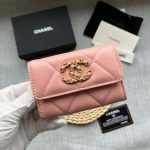 chanel ap1790 19 flap card holder shiny lambskin gold tone ruthenium finish metal pink 003 luxibags.ru .jpg