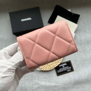 chanel ap1790 19 flap card holder shiny lambskin gold tone ruthenium finish metal pink 004 luxibags.ru .jpg