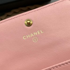 chanel ap1790 19 flap card holder shiny lambskin gold tone ruthenium finish metal pink 008 luxibags.ru .jpg