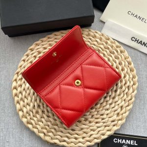 chanel ap1790 19 flap card holder shiny lambskin gold tone ruthenium finish metal red 007 luxibags.ru .jpg