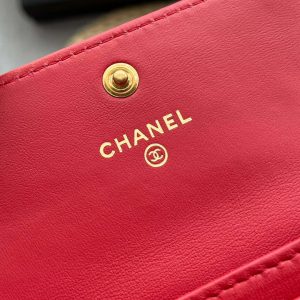 chanel ap1790 19 flap card holder shiny lambskin gold tone ruthenium finish metal red 008 luxibags.ru .jpg