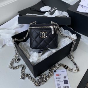 chanel ap2718 small vanity with chain calfskin black 001 luxibags.ru .jpg