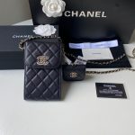 chanel ap2742 phone airpods pro case with chain grained shiny black 01 luxibags.ru .jpg