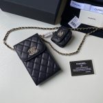 chanel ap2742 phone airpods pro case with chain grained shiny black 03 luxibags.ru .jpg