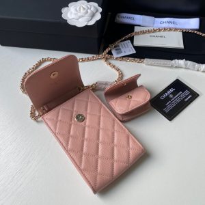 chanel ap2742 phone airpods pro case with chain grained shiny pink 06 luxibags.ru .jpg
