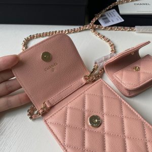 chanel ap2742 phone airpods pro case with chain grained shiny pink 07 luxibags.ru .jpg