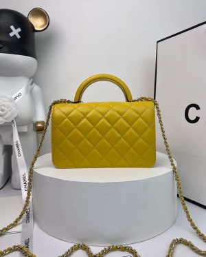 chanel ap2844 wallet on chain lambskin bag with top handle light gold yellow 002 luxibags.ru .jpg