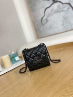 chanel ap3020 clutch with chain lambskip gold tone metal black with black 001 luxibags.ru .jpg