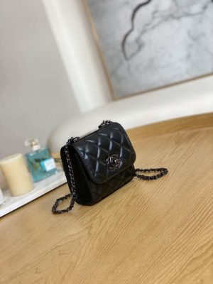 chanel ap3020 clutch with chain lambskip gold tone metal black with black 005 luxibags.ru .jpg