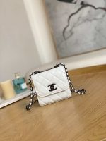 chanel ap3020 clutch with chain lambskip gold tone metal white with black 001 luxibags.ru .jpg